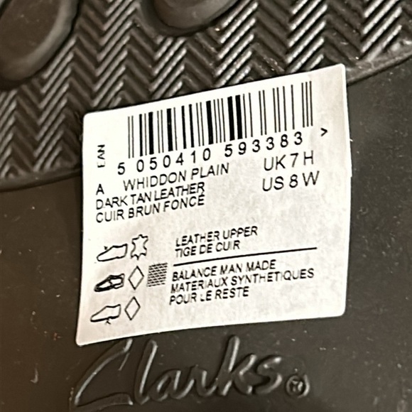 Clark’s WHIDDON PLAIN, men shoes, Oxford,leather,dark tan ,8W,comfort, office - Picture 12 of 15